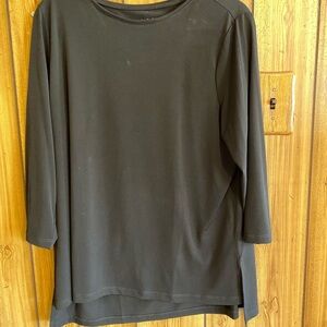 Women's Black Long Sleeve Crewneck Top